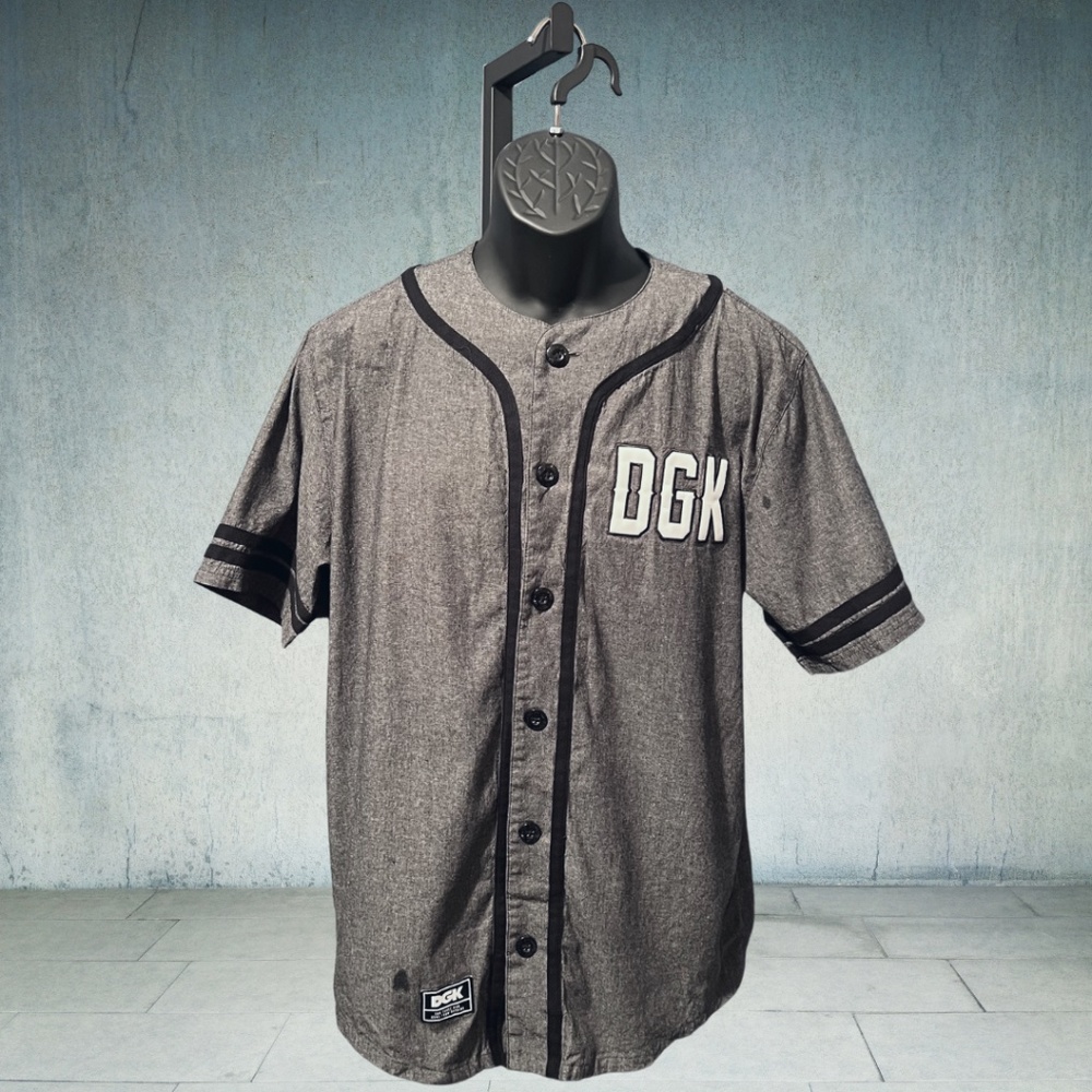 DGK | Mens Baseball Jersey | Grey/Black/White | Medium